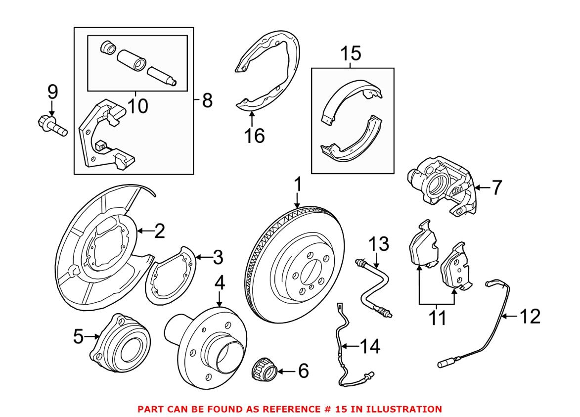 BMW Parking Brake Shoe - Rear 34416790186